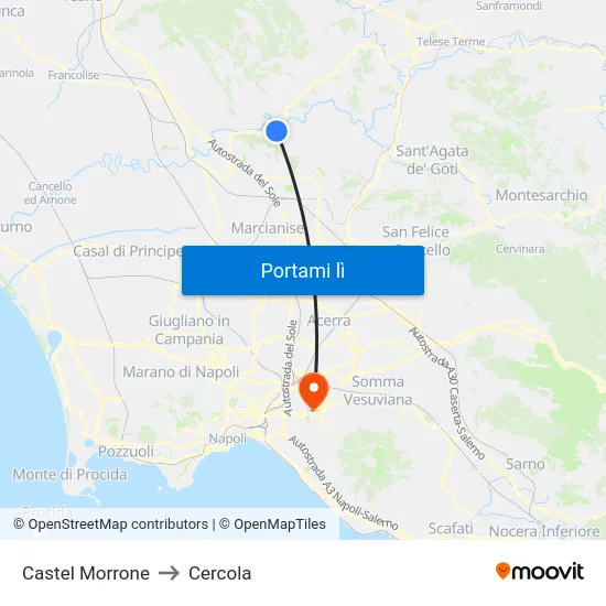 Castel Morrone to Cercola map