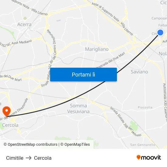 Cimitile to Cercola map