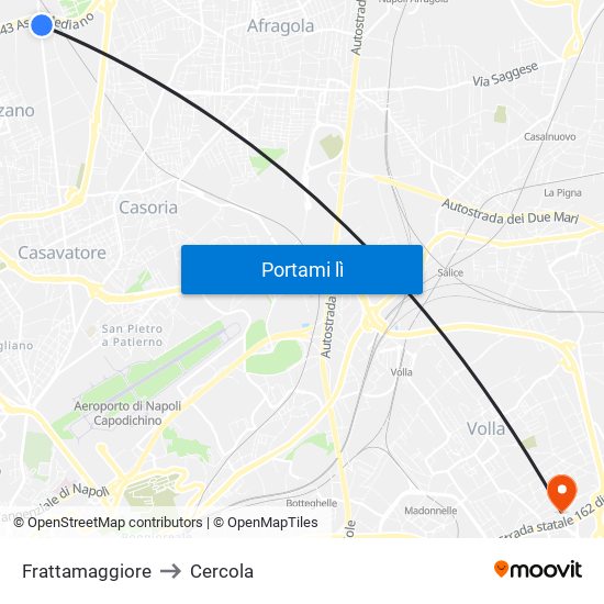 Frattamaggiore to Cercola map