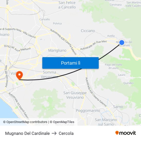 Mugnano Del Cardinale to Cercola map