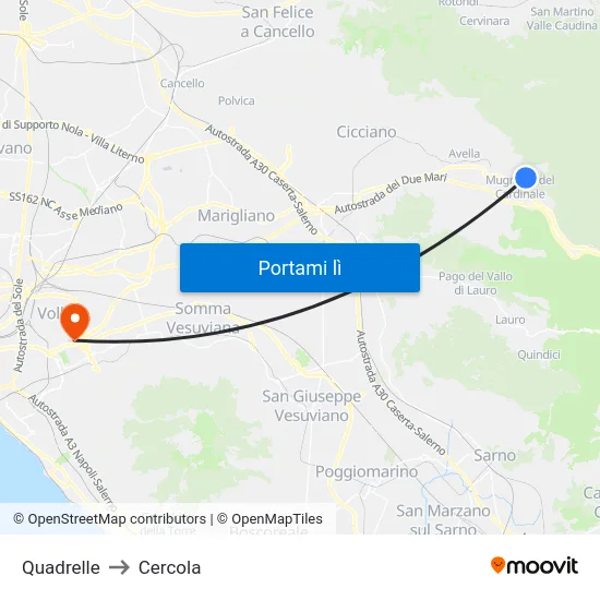 Quadrelle to Cercola map