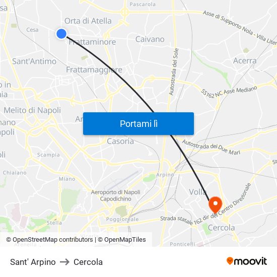 Sant' Arpino to Cercola map