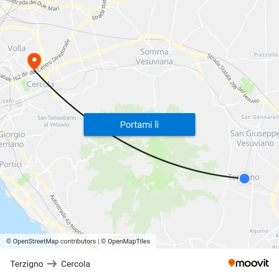 Terzigno to Cercola map