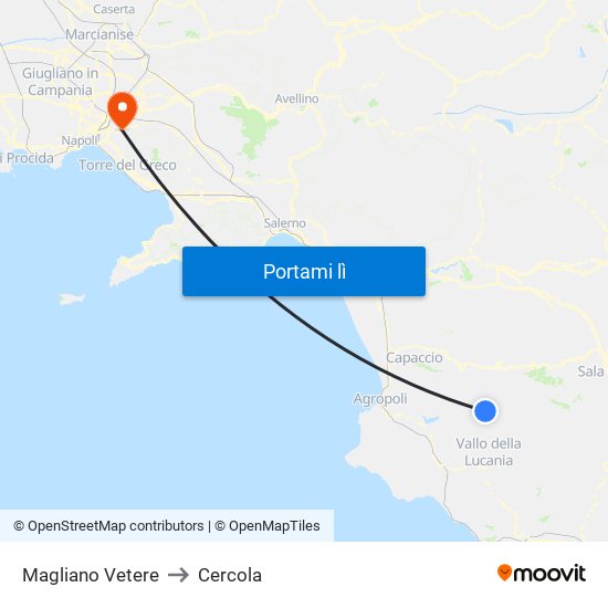 Magliano Vetere to Cercola map