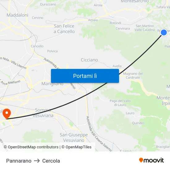 Pannarano to Cercola map