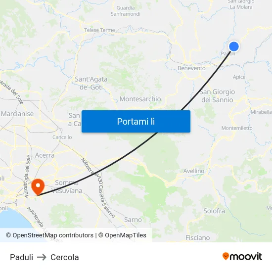 Paduli to Cercola map