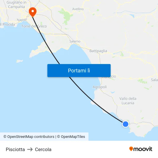 Pisciotta to Cercola map