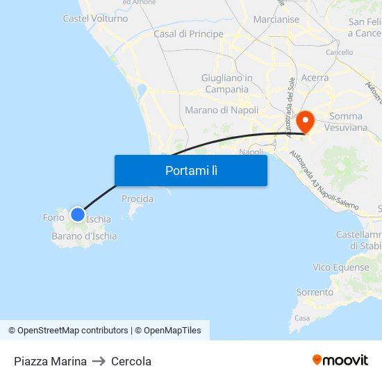 Piazza Marina to Cercola map