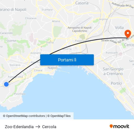 Zoo-Edenlandia to Cercola map