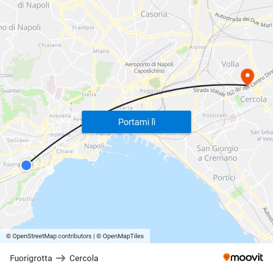 Fuorigrotta to Cercola map