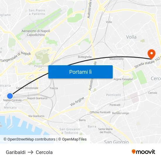 Garibaldi to Cercola map