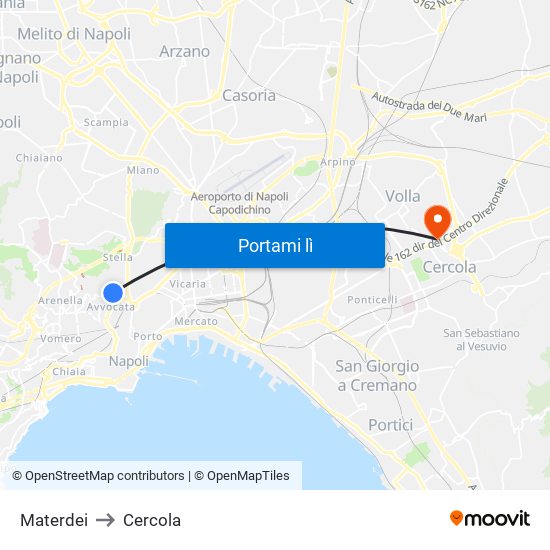 Materdei to Cercola map
