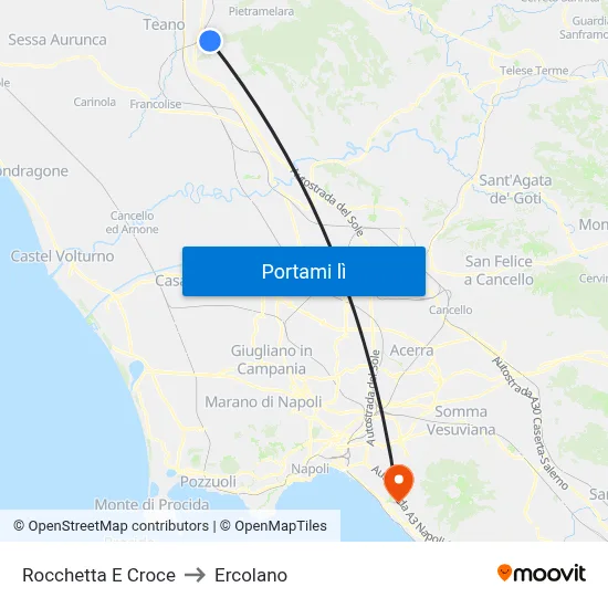 Rocchetta E Croce to Ercolano map