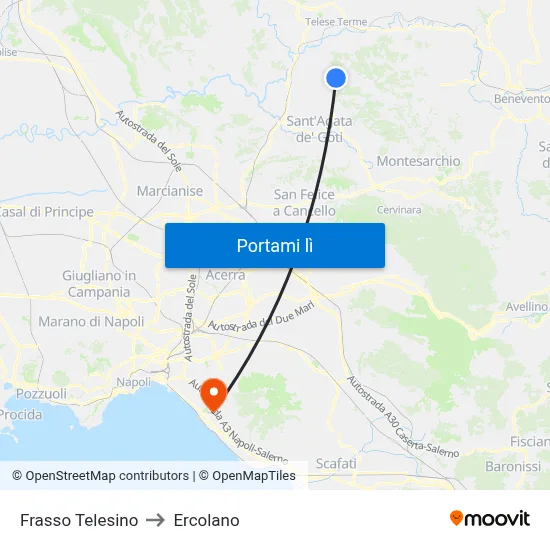 Frasso Telesino to Ercolano map