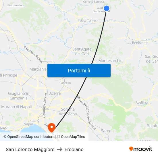San Lorenzo Maggiore to Ercolano map