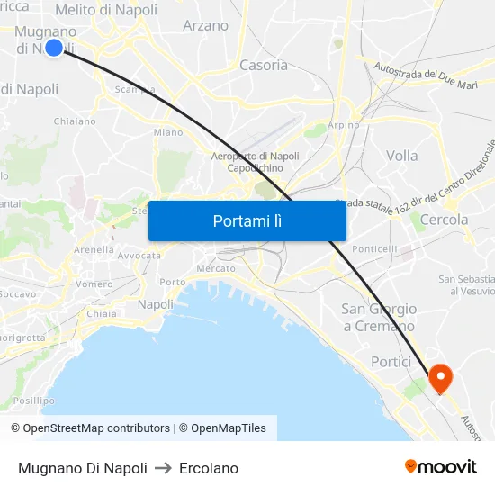 Mugnano Di Napoli to Ercolano map