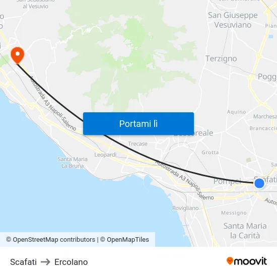 Scafati to Ercolano map
