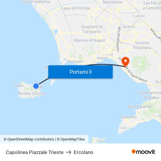 Capolinea Piazzale Trieste to Ercolano map