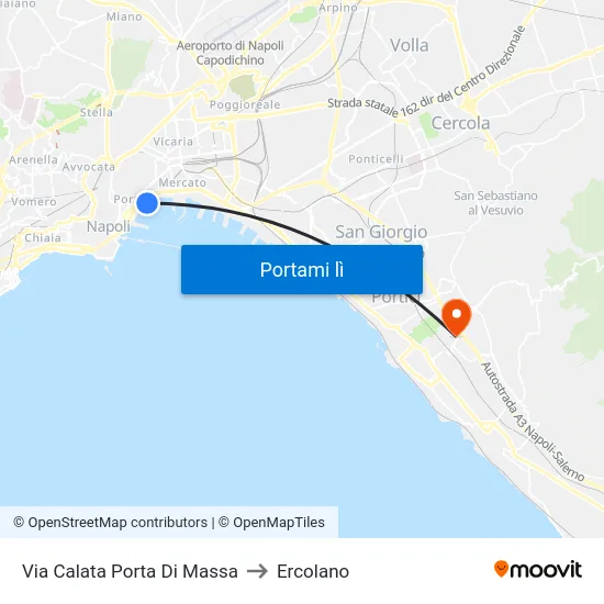 Via Calata Porta Di Massa to Ercolano map