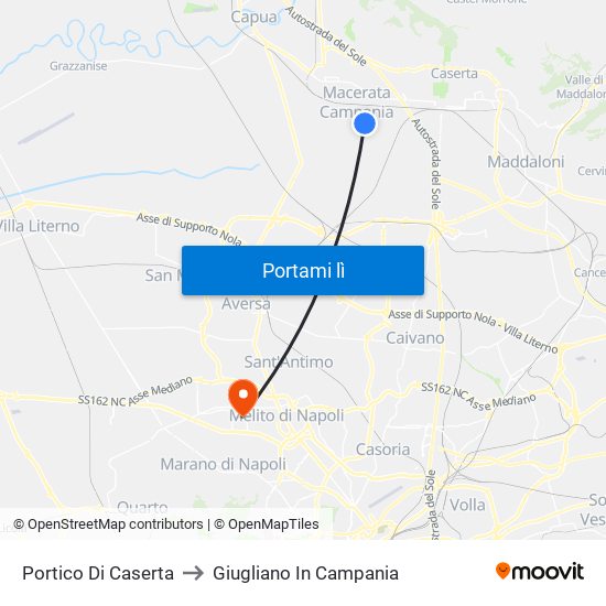 Portico Di Caserta to Giugliano In Campania map