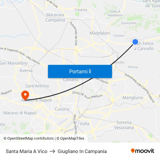 Santa Maria A Vico to Giugliano In Campania map
