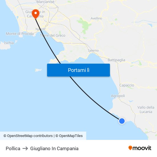 Pollica to Giugliano In Campania map
