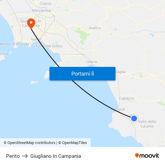 Perito to Giugliano In Campania map