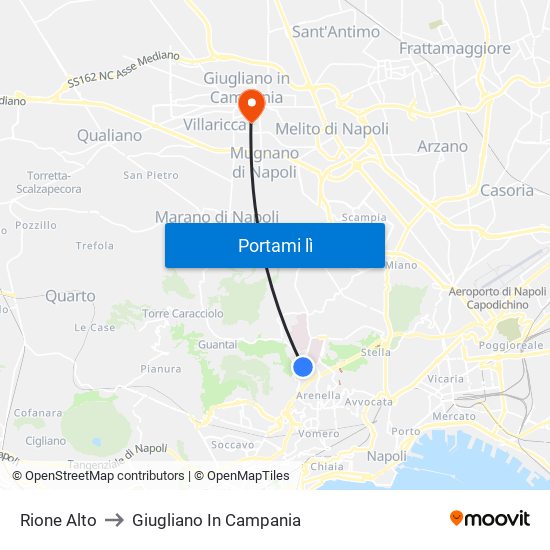 Rione Alto to Giugliano In Campania map