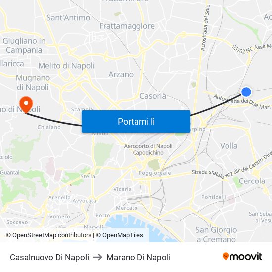 Casalnuovo Di Napoli to Marano Di Napoli map