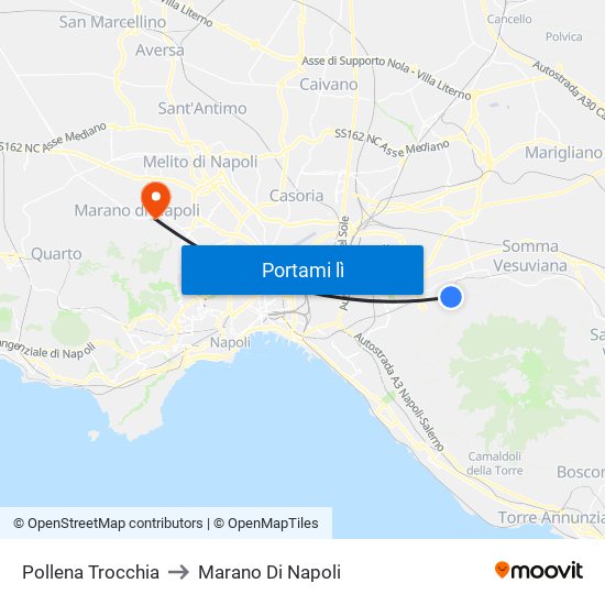 Pollena Trocchia to Marano Di Napoli map