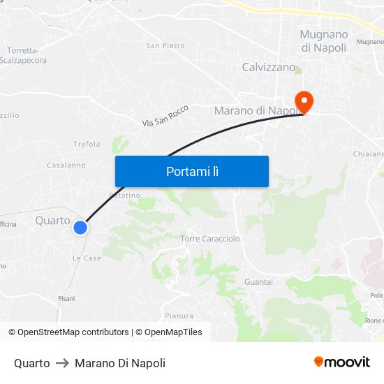 Quarto to Marano Di Napoli map