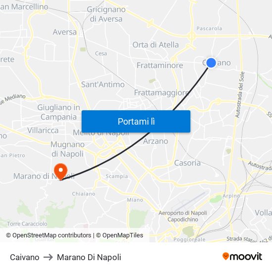 Caivano to Marano Di Napoli map