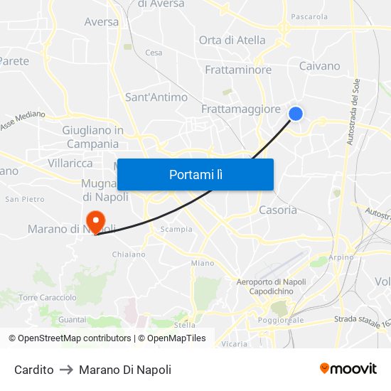 Cardito to Marano Di Napoli map