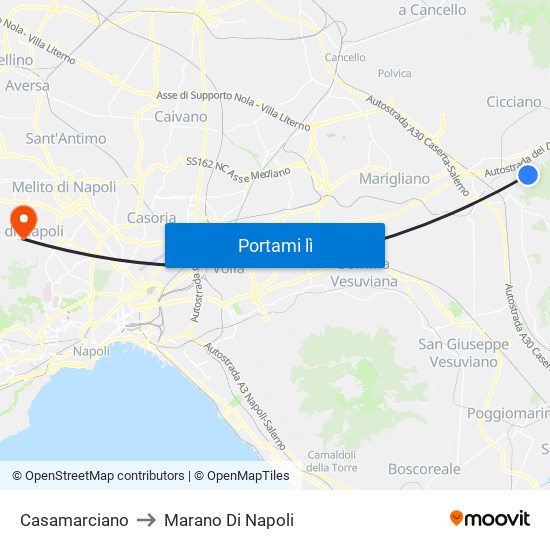 Casamarciano to Marano Di Napoli map