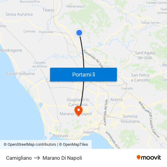 Camigliano to Marano Di Napoli map