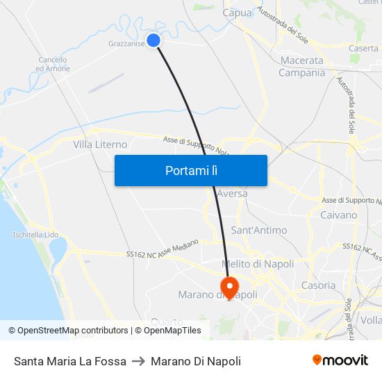 Santa Maria La Fossa to Marano Di Napoli map