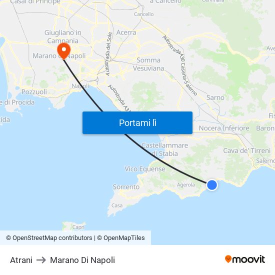Atrani to Marano Di Napoli map