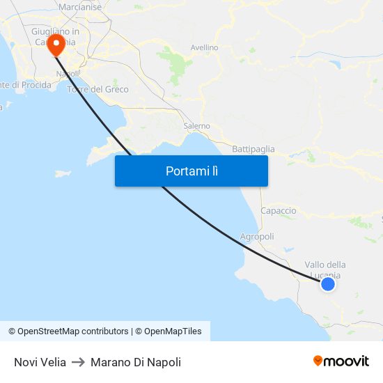 Novi Velia to Marano Di Napoli map