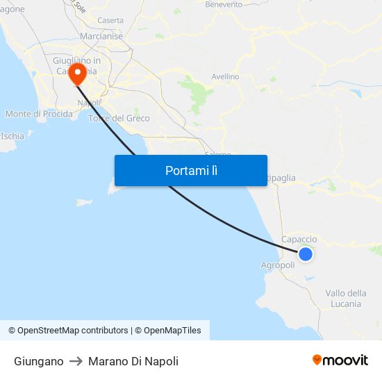Giungano to Marano Di Napoli map