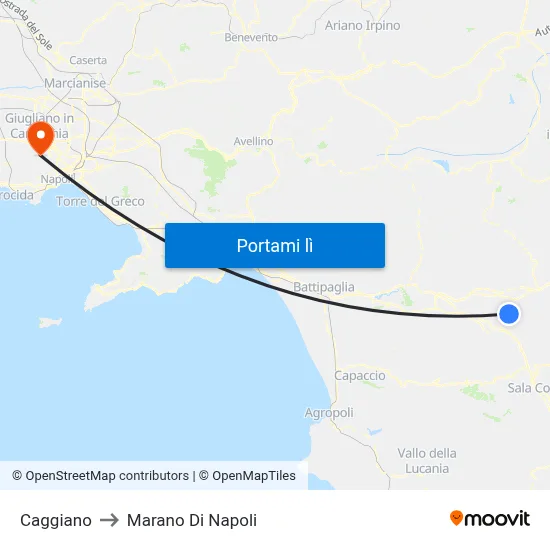 Caggiano to Marano Di Napoli map
