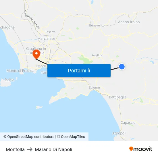 Montella to Marano Di Napoli map