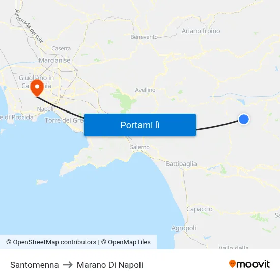 Santomenna to Marano Di Napoli map