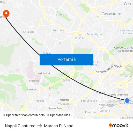 Napoli Gianturco to Marano Di Napoli map