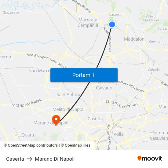 Caserta to Marano Di Napoli map
