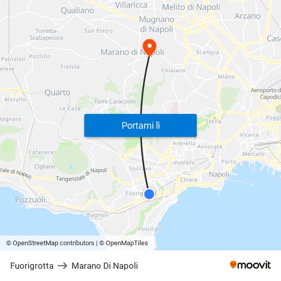 Fuorigrotta to Marano Di Napoli map
