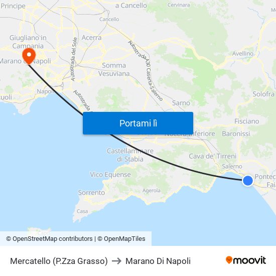 Mercatello (P.Zza Grasso) to Marano Di Napoli map