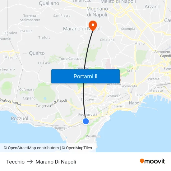 Tecchio to Marano Di Napoli map