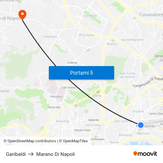 Garibaldi to Marano Di Napoli map