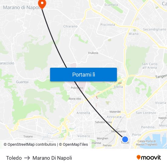 Toledo to Marano Di Napoli map