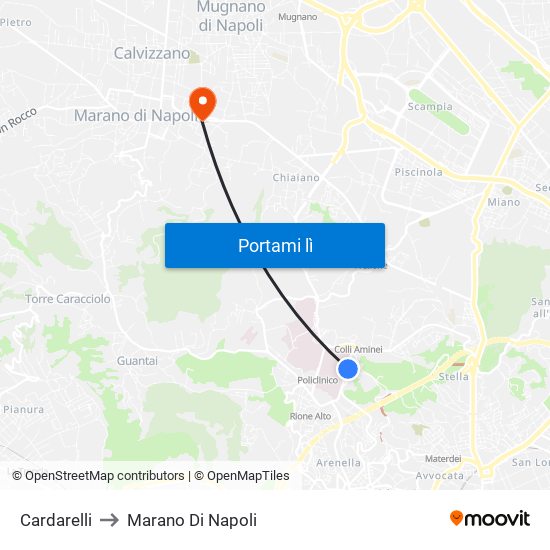 Cardarelli to Marano Di Napoli map